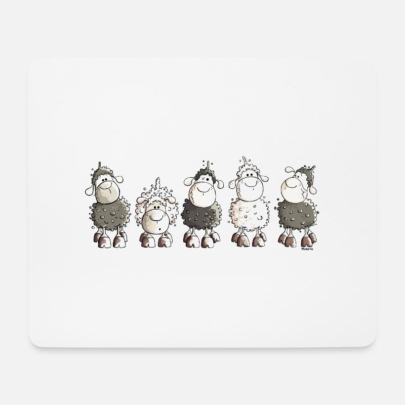 Funny Sheep - Schaf - Schafe - Mousepad (Querformat) - Weiß