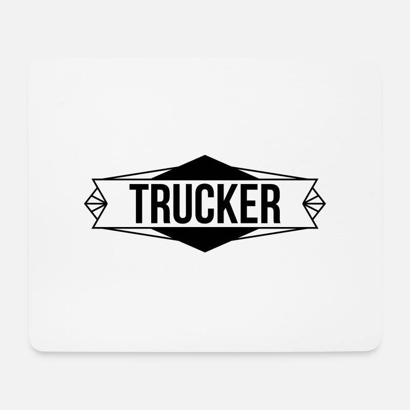 Trucker - Tapis de souris (format paysage) - blanc