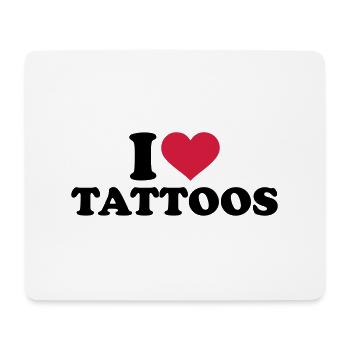 I love Tattoos - Tapis de souris (format paysage) - blanc - Devant