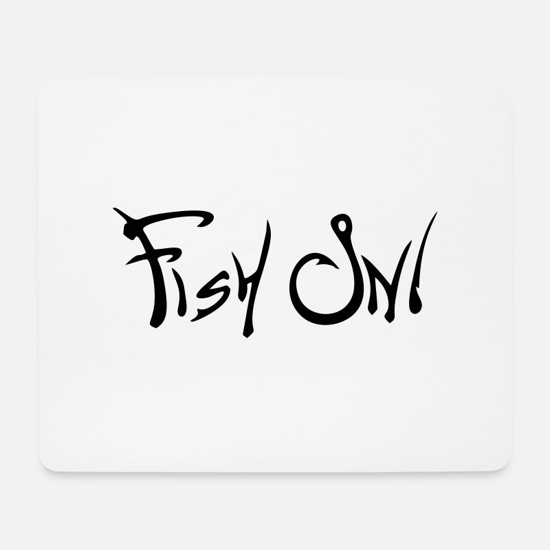 Fisch auf - Mousepad (Querformat) - Weiß