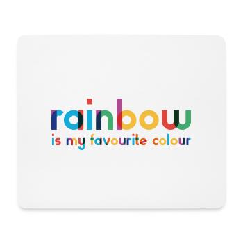 Rainbow - Favourite Colour - Typography - Mousepad (Querformat) - Weiß - Vorne
