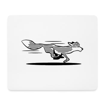 Fuchs laufen rennen gestreift - Mousepad (Querformat) - Weiß - Vorne