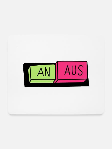 An / Aus Schalter - Mousepad (Querformat) - Weiß