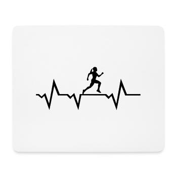 Laufen, Läuferin, EKG - Mousepad (Querformat) - Weiß - Vorne