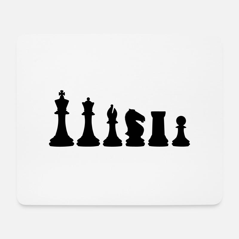 Chess, chess pieces - Mouse Pad (horizontal) - white
