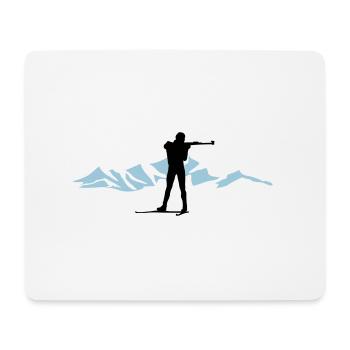 Biathlon et montagne - Tapis de souris (format paysage) - blanc - Devant