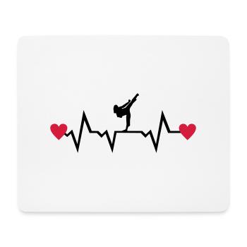 Martial Arts & Heartbeat, woman - Mouse Pad (horizontal) - white - Front