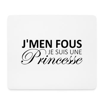 j'men fous je suis une princesse - Tapis de souris (format paysage) - blanc - Devant