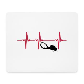 Plongée sous-marine Heartbeat - Plongée sous-marine - Tapis de souris (format paysage) - blanc - Devant