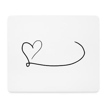 Herz Emoji Skizze - Mousepad (Querformat) - Weiß - Vorne