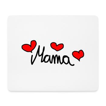 Mama - Süßes Design mit Herzen - Mousepad (Querformat) - Weiß - Vorne