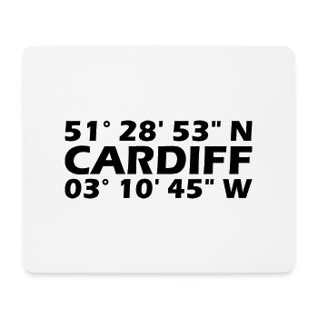 Cardiff Koordinaten - Mousepad (Querformat) - Weiß - Vorne