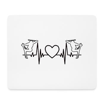 Skifahrer Weihnachten Skifahren Wintersport Ski - Mousepad (Querformat) - Weiß - Vorne