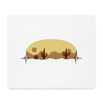 Pulse Desert Landscape Silhouette - Mouse Pad (horizontal) - white - Front