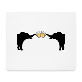 2 Elefanten Bier Anstoßen - Mousepad (Querformat) - Weiß - Vorne