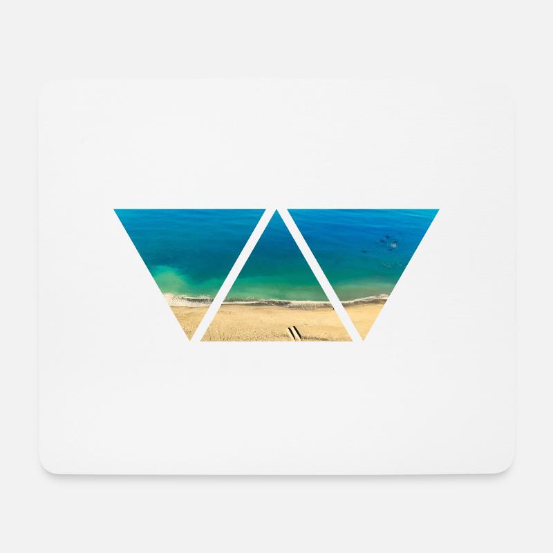 Strand Dreieck Drohne Meer Urlaub Geschenk - Mousepad (Querformat) - Weiß