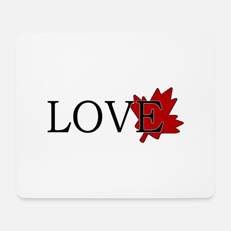 Liebe Ahornblatt von Kanada - Mousepad (Querformat) - Weiß