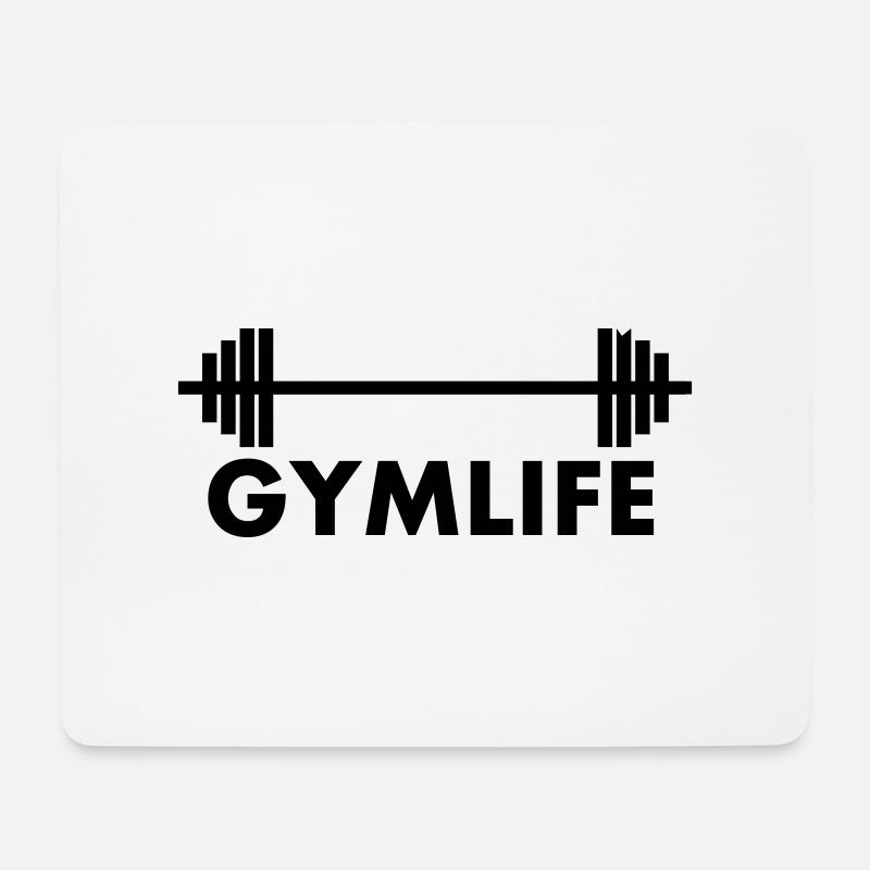 Barbell Gym T-shirt - Mousepad (Querformat) - Weiß