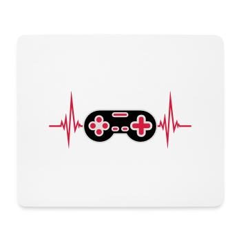 Puls Herzschlag Retro Gamer - Mousepad (Querformat) - Weiß - Vorne
