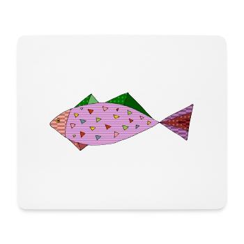 Poisson - Tapis de souris (format paysage) - blanc - Devant