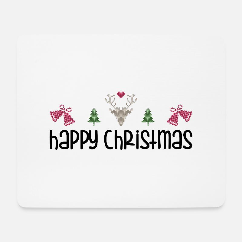 Happy Christmas - Mousepad (Querformat) - Weiß