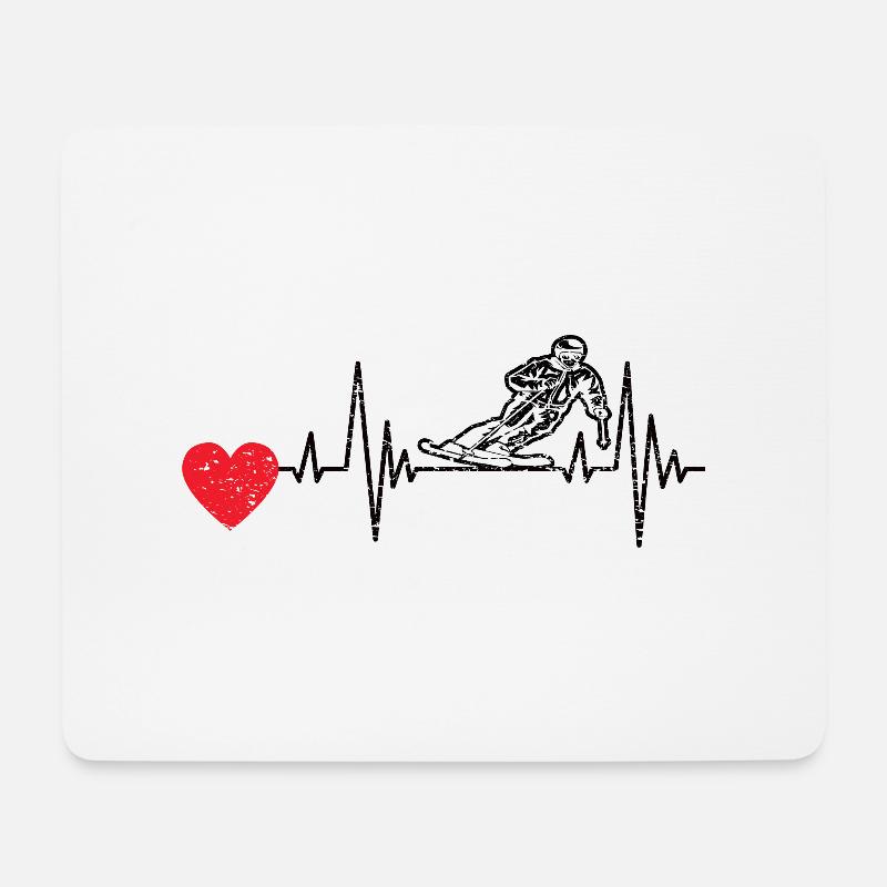 Skifahrer Weihnachten Wintersport Skifahren Ski - Mousepad (Querformat) - Weiß