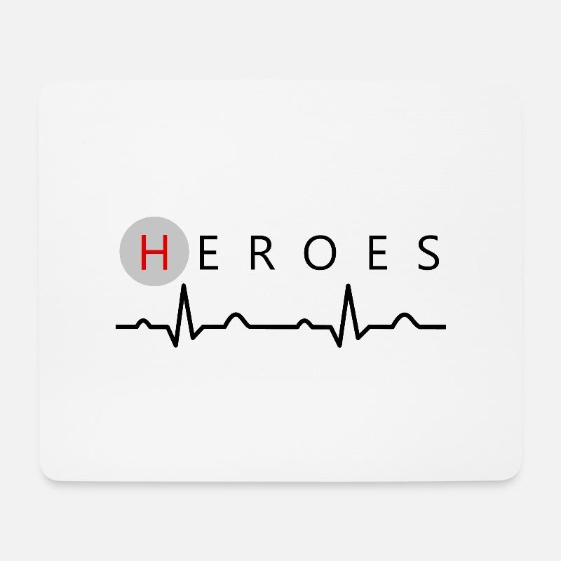 HEROES - Mousepad (Querformat) - Weiß