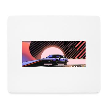 Synthwave Sportwagen Auto since fiction future - Mousepad (Querformat) - Weiß - Vorne