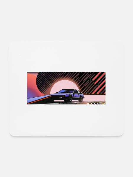 Synthwave sports car car since fiction future - Mouse Pad (horizontal) - white