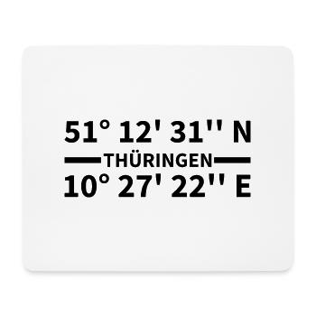 Coordonnées de Thuringe - Tapis de souris (format paysage) - blanc - Devant