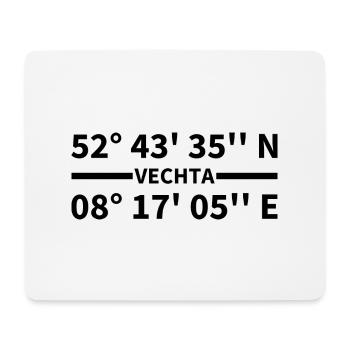 Vechta Koordinaten - Mousepad (Querformat) - Weiß - Vorne