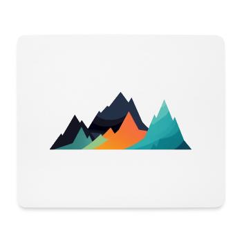 Mountain Landscape Geometric Art - Mouse Pad (horizontal) - white - Front