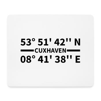 Cuxhaven Koordinaten - Mousepad (Querformat) - Weiß - Vorne
