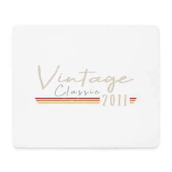 Vintage Original since 2011 Birthday Retro 2011 - Mouse Pad (horizontal) - white - Front