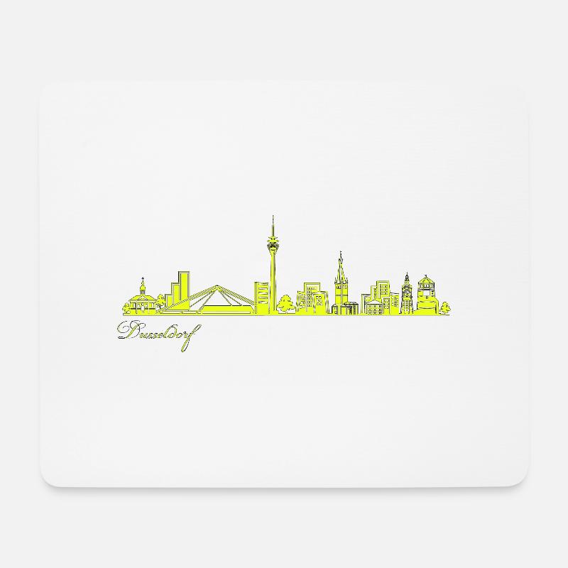 Düsseldorf Deutschland Skyline Stadtpanorama Deutschland - Mousepad (Querformat) - Weiß