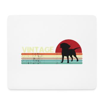 Vintage Hund Retro Sonnenuntergang - Mousepad (Querformat) - Weiß - Vorne