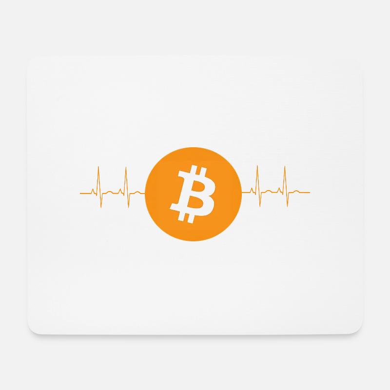 Bitcoin Herzschlag - Mousepad (Querformat) - Weiß