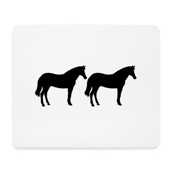 Chevaux - Tapis de souris (format paysage) - blanc - Devant