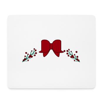 Houx de Noël avec ruban rouge - Tapis de souris (format paysage) - blanc - Devant