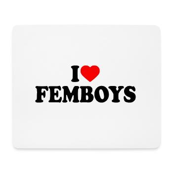 I love femboys - Mousepad (Querformat) - Weiß - Vorne