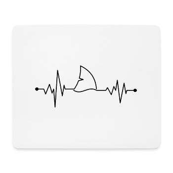 Heartbeat shark fin - Mouse Pad (horizontal) - white - Front