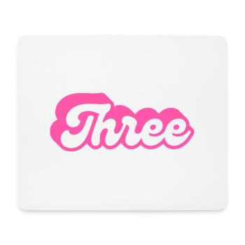 Drei Geburtstage - 3. Geburtstag retro pink - Mousepad (Querformat) - Weiß - Vorne
