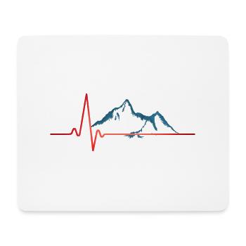 Mountains heartbeat - Mouse Pad (horizontal) - white - Front