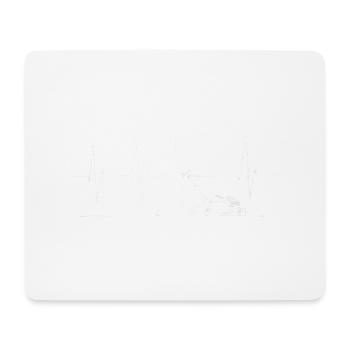 Rasenmäher Herzschlag Gras Mähen Gartenarbeit - Mousepad (Querformat) - Weiß - Vorne