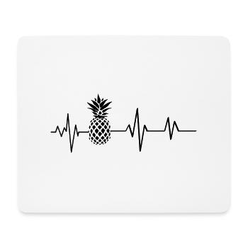 Ananas-Herzschlag - Mousepad (Querformat) - Weiß - Vorne
