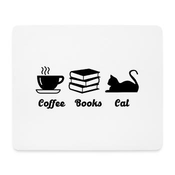 Coffee books cat - Mouse Pad (horizontal) - white - Front
