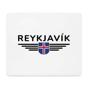 Reykjavík T-Shirt – City of the Northern Lights - Mouse Pad (horizontal) - white - Front
