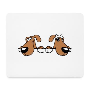2 Hunde Team Zwei Freunde Liebe Pärchen Verliebt - Mousepad (Querformat) - Weiß - Vorne