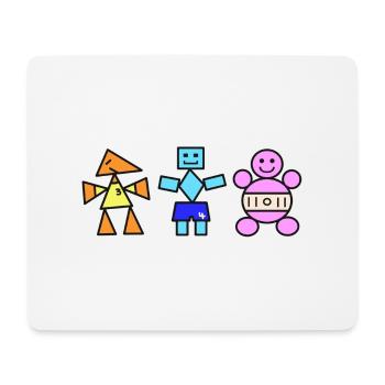 Trio géométrique Figures ludiques, un point - Tapis de souris (format paysage) - blanc - Devant