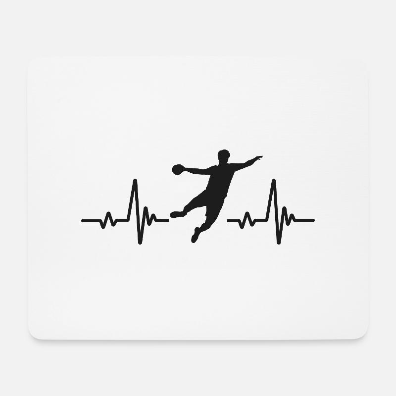 Handball Herzschlag Handballer - Mousepad (Querformat) - Weiß